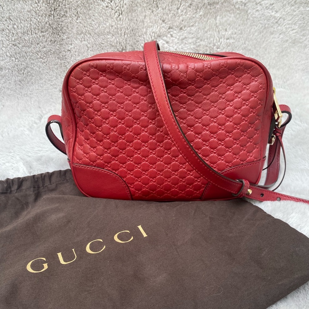 SOLD Gucci Bree Microguccissima Red Leather Crossbody Bag